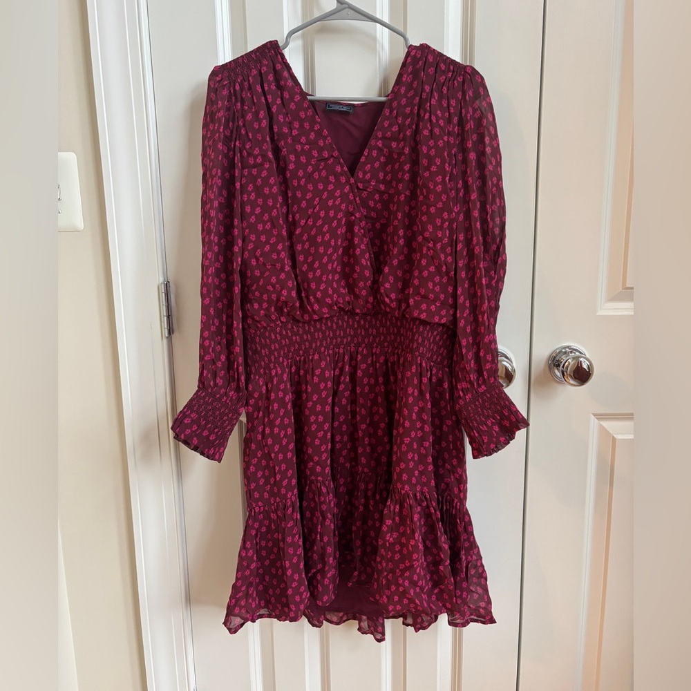 Vineyard Vines Burgundy and Pink Floral Dress